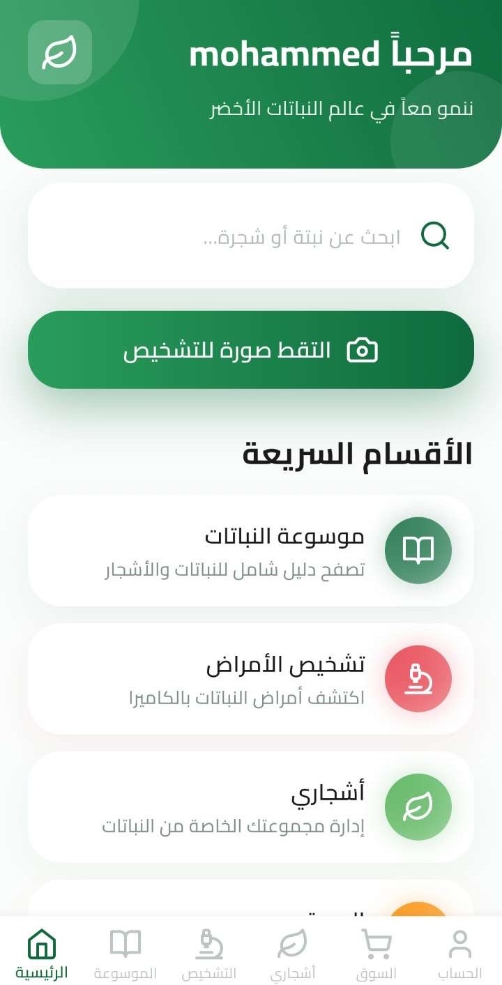 الشاشة الرئيسية